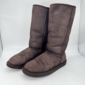 UGG Classic Women Size 8 Tall Winter Snow Boots Brown Mid Calf 5805